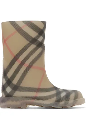 Burberry Big Kids Beige Check Rubber Marsh Boots