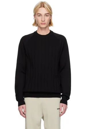 HUGO BOSS Black Stripe Knit Sweater