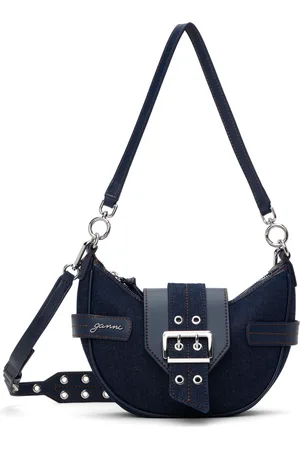 Ganni Navy Denim Small Bucky Bag