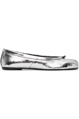 Maison Margiela Silver Tabi Broken Mirror Ballerina Flats