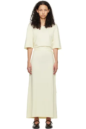 LEMAIRE Yellow Belted Midi Dress