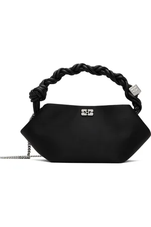 Ganni Black Satin Mini Bou Bag
