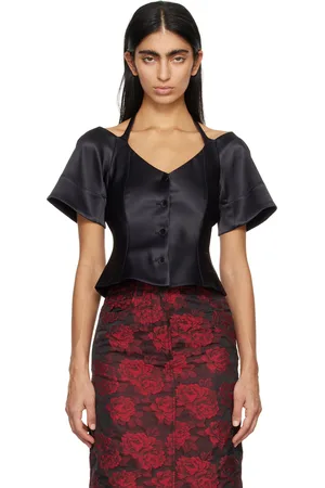 Ganni Black Halterneck Blouse