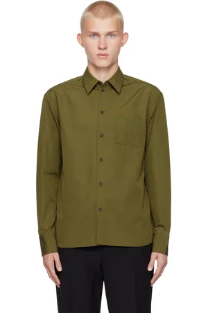 Salvatore Ferragamo Khaki Long Sleeved Shirt