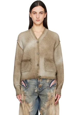 Acne Studios Beige Sprayed Finish Cardigan