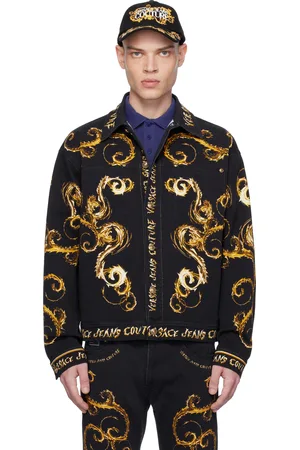 VERSACE Black Chromo Couture Denim Jacket