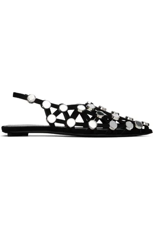 The Attico Black Grid Ballerina Flats
