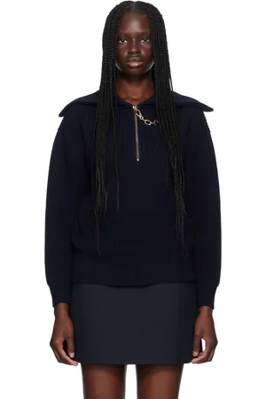 VALENTINO Navy VLogo Chain Sweater