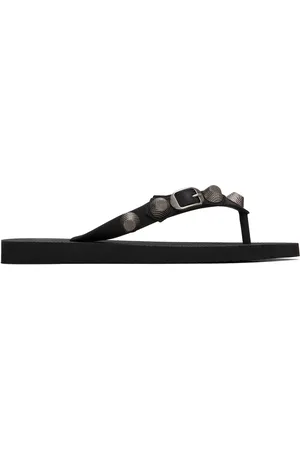 Balenciaga Black Cagole Flip Flops