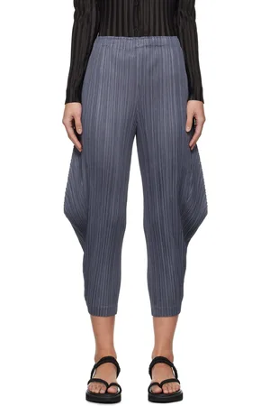 PLEATS PLEASE ISSEY MIYAKE Gray Thicker Bottoms 1 Trousers