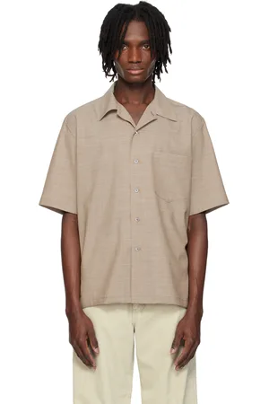 Auralee Brown Super Fine Tropical Wool Shirt