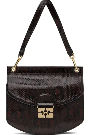 Ganni Burgundy Snake Small Apo-G Bag