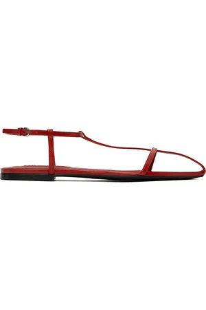 Jil Sander Red Flat Sandals