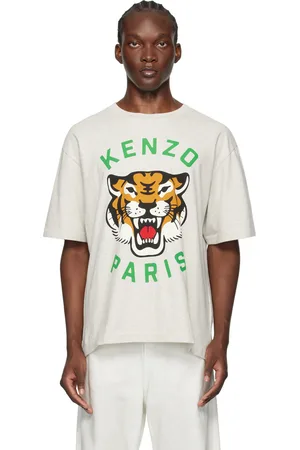 Kenzo Gray Paris Lucky Tiger T-Shirt