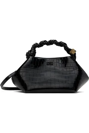 Ganni Black Croc Patent Small Bou Bag