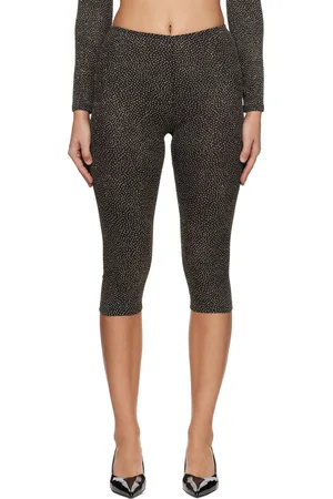 Beaufille Black & Gold Cassia Capri Leggings