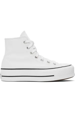 Converse White Chuck Taylor All Star Canvas Platform High Top Sneakers