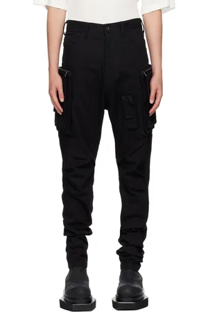 JULIUS Pleated-Knee Denim Cargo Pants