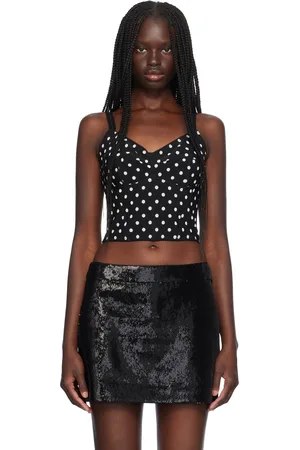 Dolce & Gabbana Black Polka Dot Marquisette Top