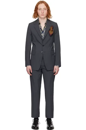 DRIES VAN NOTEN Gray Notched Suit