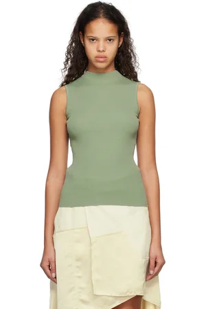 HUGO BOSS Green Ribbed Tank Top