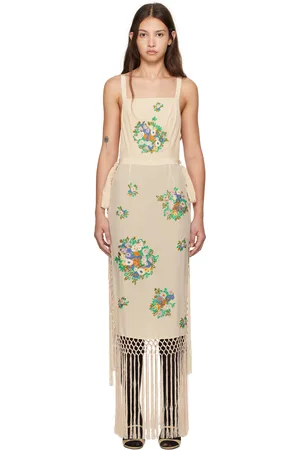 BODE Beige Flower Language Maxi Dress