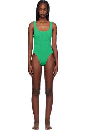 Hunza G Green Square Neck Swimsuit