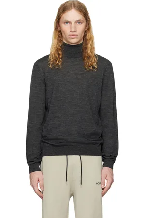 HUGO BOSS Gray Slim-Fit Turtleneck