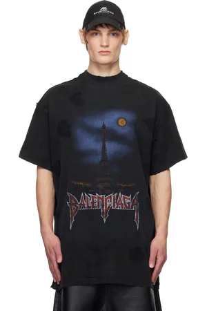 Balenciaga Black Paris Moon Double Front T-Shirt