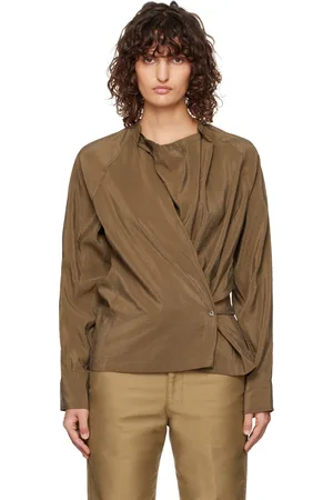 LEMAIRE Brown Twisted Blouse