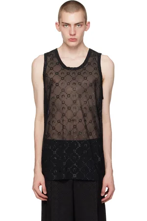 Marine Serre Black Flocked Tank Top