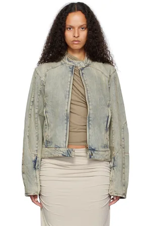 Entire Studios Blue Moto Denim Jacket