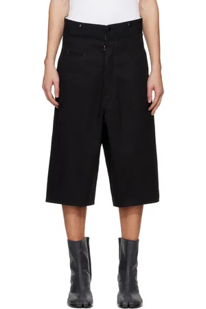 Maison Margiela Black Spliced Cotton Shorts