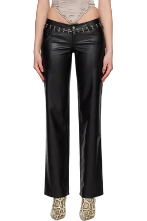 Miaou Black Marco Faux-Leather Pants
