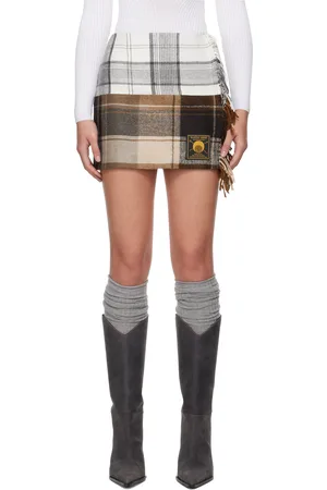 Marine Serre Multicolor Regenerated Tartan Scarves Miniskirt