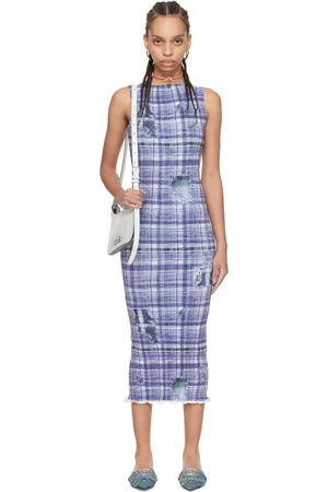 Acne Studios Blue Printed Midi Dress
