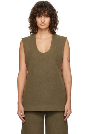 Rohe Khaki Side Split Wool Top