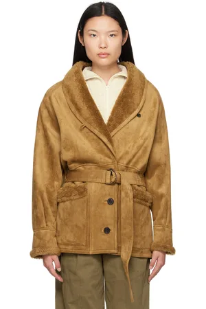 LVIR Tan Paneled Faux-Leather Coat