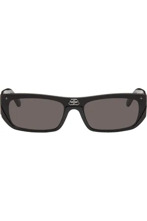 Balenciaga Black Shield Rectangle Sunglasses