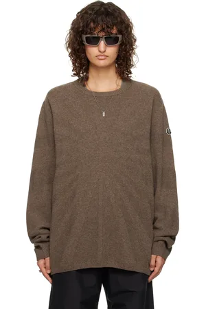 Rick Owens Moncler + Gray Jumbo Round Neck Sweater