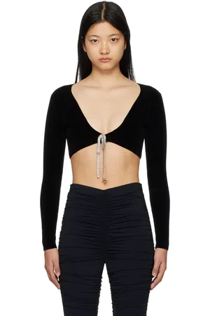 Alexander Wang Black Cropped Cardigan