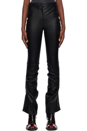 lesugiatelier Drape Faux-Leather Trousers