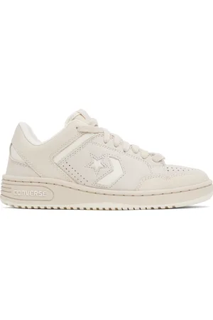 Converse Beige & Off-White Weapon Leather Low Top Sneakers
