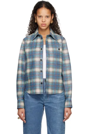 Bottega Veneta Blue Printed Leather Shirt