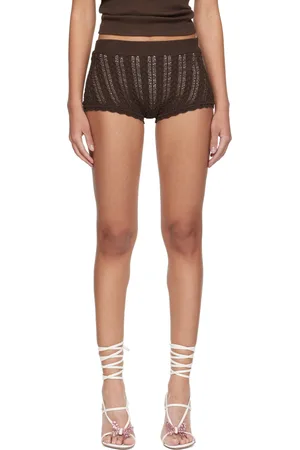 BLUMARINE Brown Scalloped Shorts