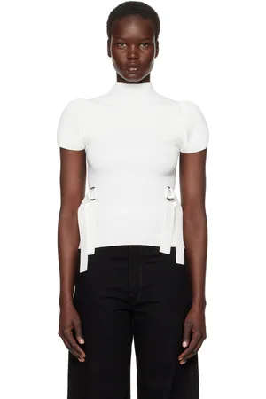3.1 Phillip Lim Off-White Compact Rib Tulip Top