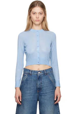 Alexander Wang Blue Beaded Hotfix Cardigan