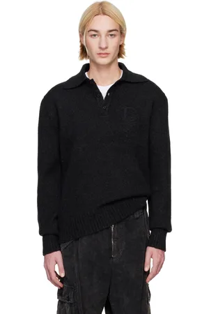 Dolce & Gabbana Gray Long-Sleeved Wool Polo
