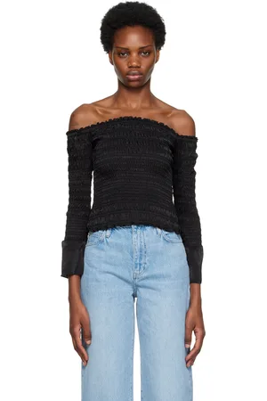 Frame Black Off-The-Shoulder Blouse