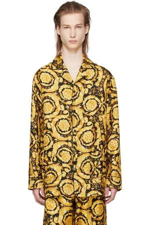 VERSACE Black & Yellow Barocco Pyjama Shirt